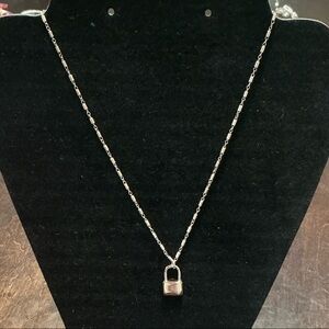Chic Silver Padlock Pendant Necklace by BB Lila
